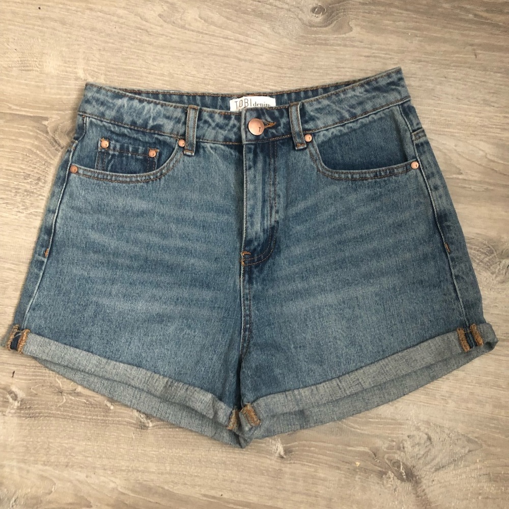 High waisted denim shorts